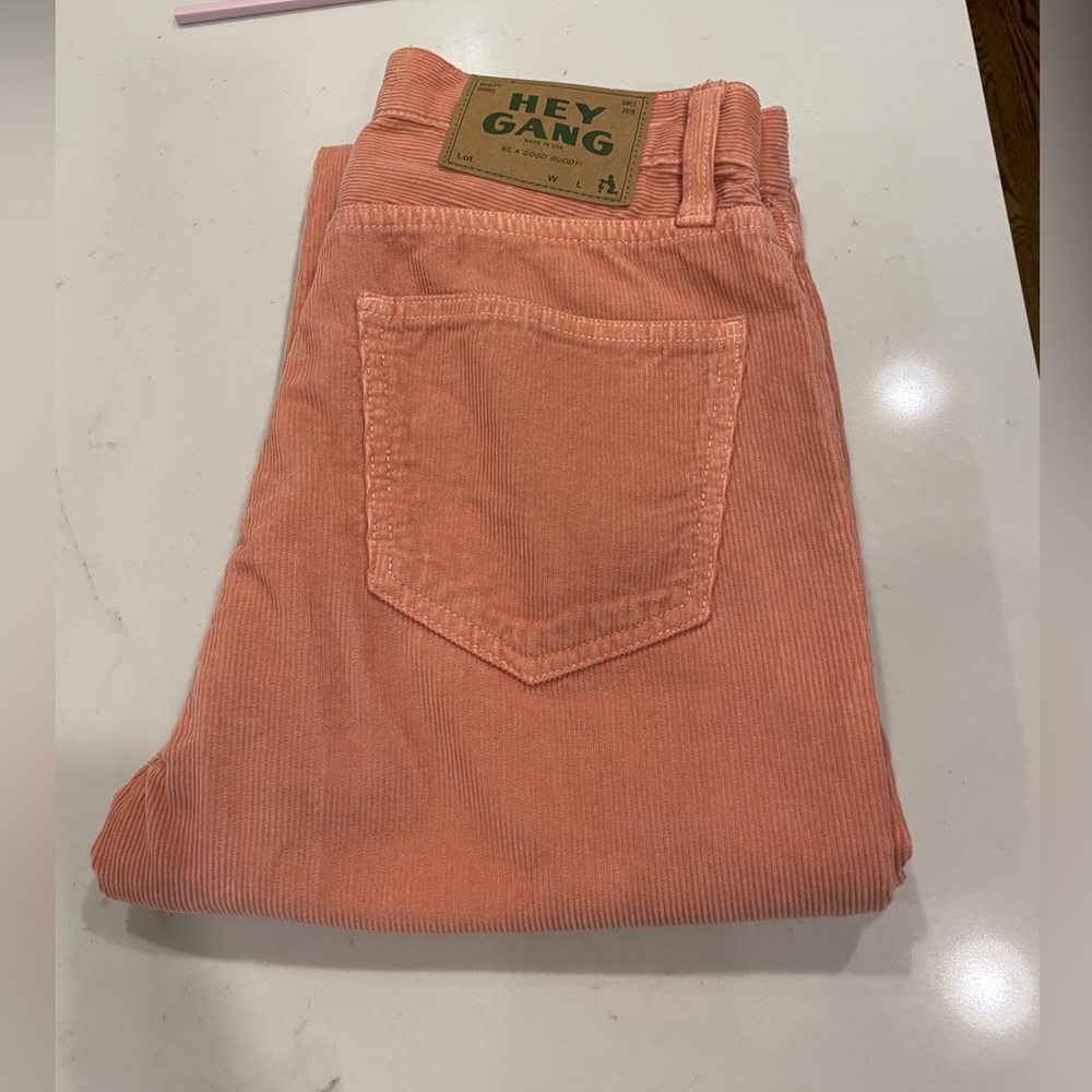 Hey Gang Coral Corduroy Pants